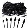 120 Pcs Push Mount Zip Ties in 6 Assorted Sizes,Black