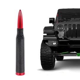 KARTONMOTOR Universal Carbon Fiber 50 Cal Bullet Antenna,Fits for All Chevy GMC Ford Jeep Dodge Toyota 5.5" AM/FM Radio Antenna Replacement for All Truck SUV Car Accessories