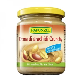 Rapunzel, Crema di arachidi crunchy con sale e arachidi in pezzi bio, 250g