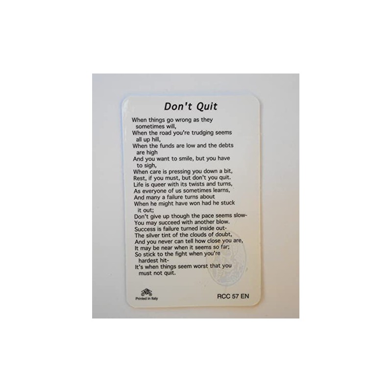 Holy Prayer Cards Don't Quit !! Inspiration Prayer Card (25-Pack)