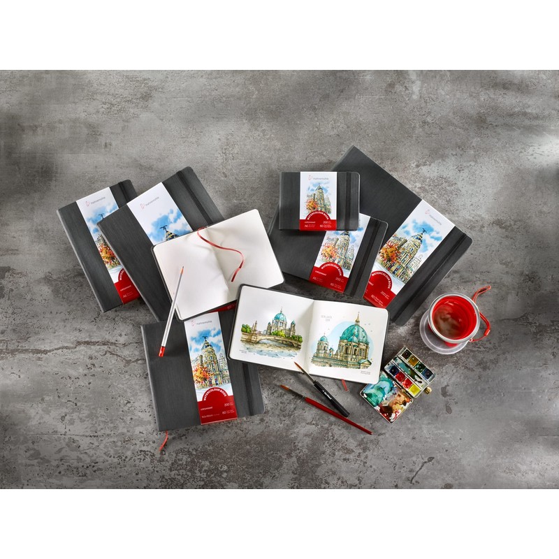 Cuaderno de acuarela, Watercolour Book 200 g/m², textura fina, 14x14cm,