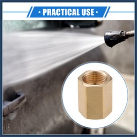 INFINAUTO Pressure Washer Connector, M18x1.5 to M18x1.5 Female Adapter Brass Screw Hose Connector Universal for Pressure Washer Quick Connect Brass Copper Tone Stylish Design