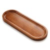 1 Pcs Oval Wooden Tray, Solid Acacia Wood Serving Platter