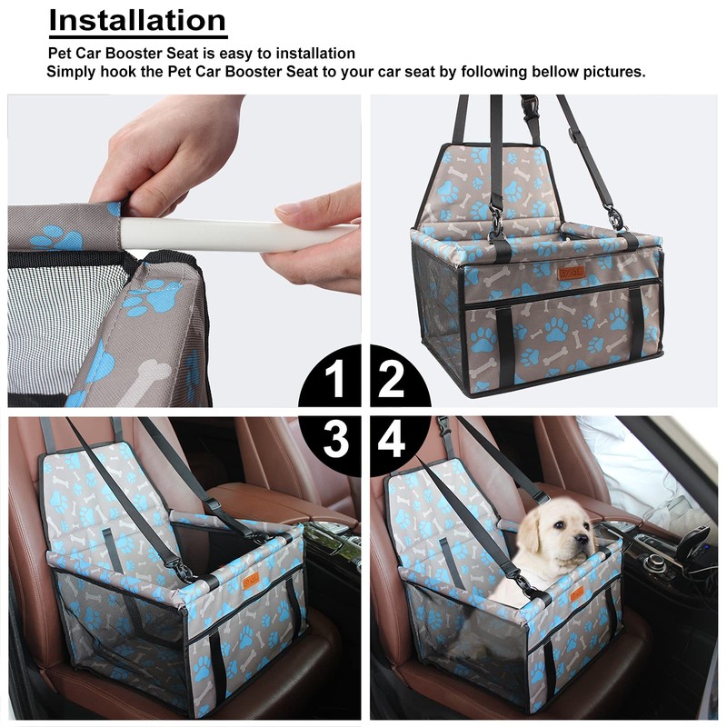BYGD Pet Dog Booster Seat with Support Rod, Breathable &