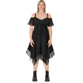 ROSE GAL Womens Plus Size Dresses Sleeveless Wrap V-Neck Gothic Vintage 50S Spaghtti Strap Swing Cocktail Rockabilly Weeding Party Maxi Dress