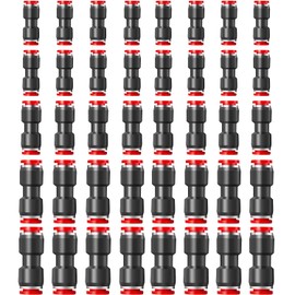 Pronese 50 Pcs Quick Release Plastic Pneumatic Air Line Fittings, 4/6/8/10/12mm Straight Push Connectors for 5/32 1/4 5/16 3/8 1/2 Tube,2-Way Push to Connect Fittings Kit