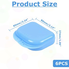 6 Stück Zahnspangendosen, belüftet, Zahnspender, dünne Zahnspangen, Aufbewahrungsboxen für Zahnprothesen, Dachrinnen und Zahnschutz.