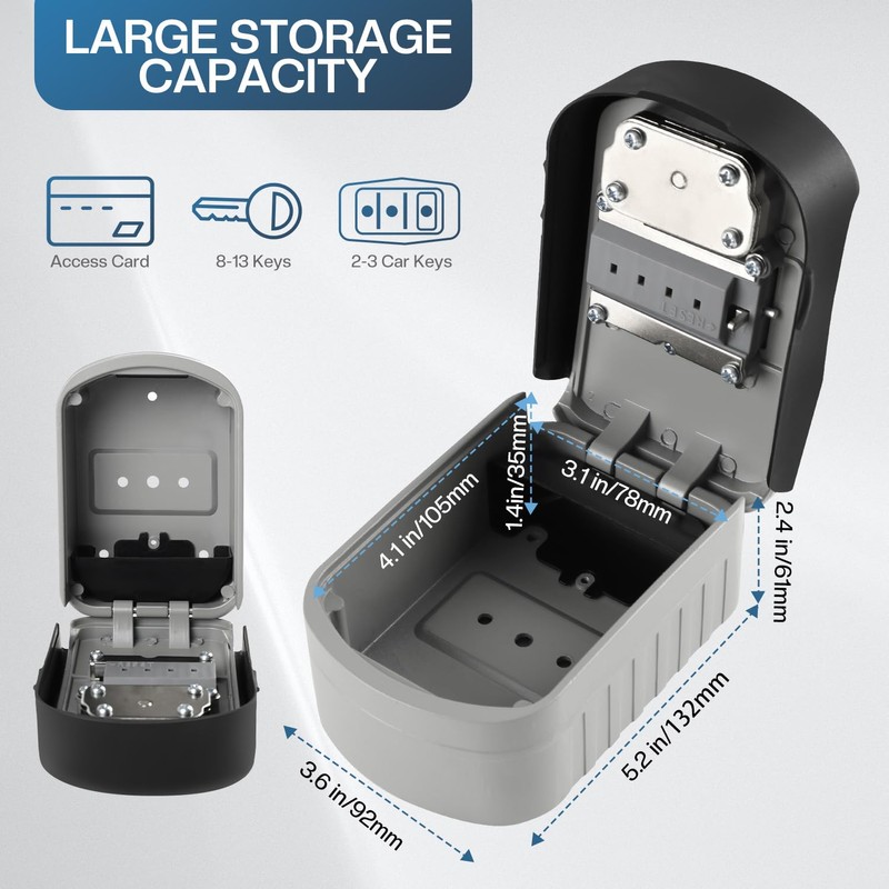 NBYT Portable Combination Lock keybox, Forgotten code can be found,For