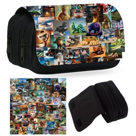 PyrrlicToy Children's Pencil Case, Italian Brain Anime Pencil Case, Cartoon Pencil Bag Student with Stickers for Students, Learning and Office Supplies, Children's Gift