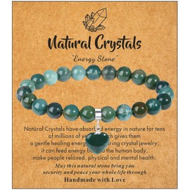 XIANNVXI Aquatic Agate Bracelet,Heart Bracelet for Women,Stone Bracelet Gemstone Bracelet Healing Crystal Bracelet,8mm Bead Bracelet,Womens Jewellery Gifts for Her