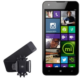 BoxWave Holster Compatible with Mouse Computer Madosma Q501 - ActiveStretch Sport Armband, Adjustable Armband for Workout and Running - Jet Black