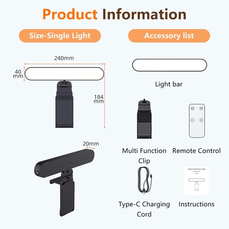 SMOCTAR Video Conference Light for laptop & phone, Desk Ring