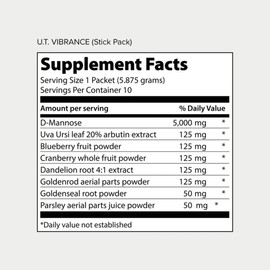 Vibrant Health, U.T. Vibrance Stick Packs, Crisis Intervention for Urinary Tract Health, 10 Servings