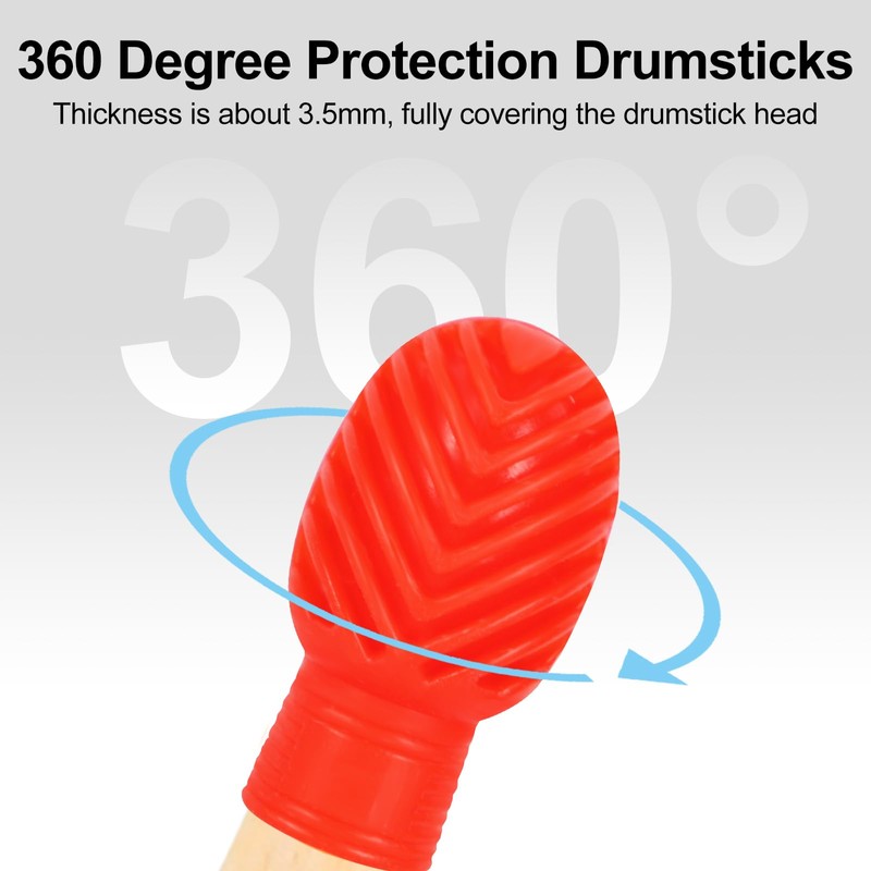6 Pack Drumstick Dampeners for Silent Practice Drums Silicone Drumstick
