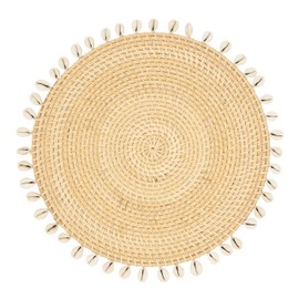 Seaside Splendor Shell Rattan Placemat (Set of 4)