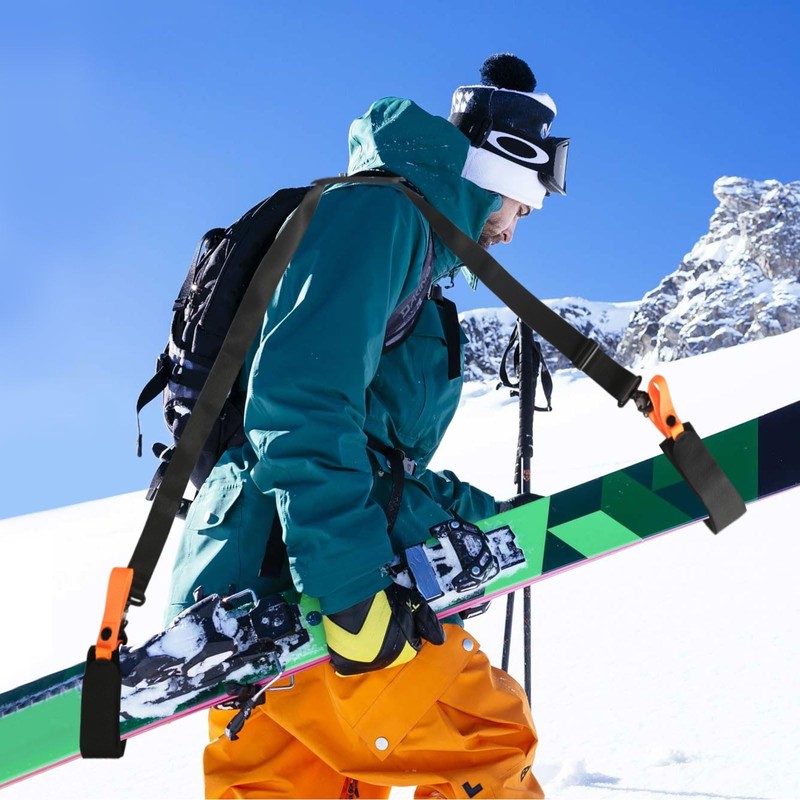 DELAESI Ski Straps 2 Pieces Adjustable Ski Carrier Strap Cushioned