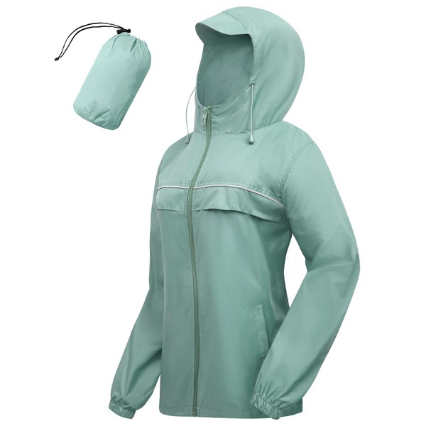 SWISSWELL Womens Light Rain Jacket Waterproof Windbreaker with Hood Packable