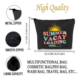 JXGZSO Funny End Of Year Teacher Gift Summer Vacay loading Makeup Bag Summer Vacation Teacher Appreciation Gift (Vacay loading Bag)