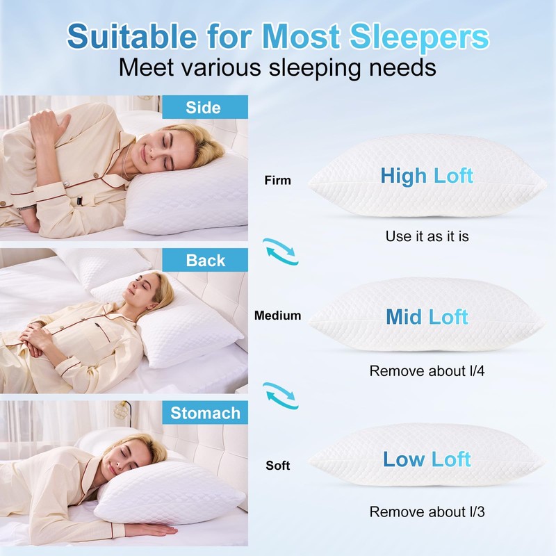 NTCOCO Cooling Bed Pillows Queen Size Pack of 2 for