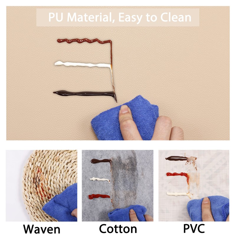 Wipeable Placemats Leather Table Mats Waterproof Heat-Resistant Easy to Clean