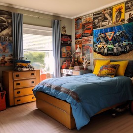 Monster Jam Party Games Collection: Balloons, Wall Decoration, Favor Boxes, Photo Booth Props (Wall Banner)