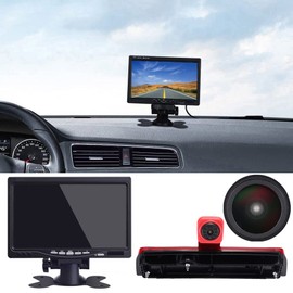 1280 x 720 Pixels Third 3rd Car Top Mount Brake Light Camera Brake Light Reversing Camera Replacement for VW Crafter 2017 Transporter Van Transporter Business MPV SUV Bus + 7 Inch Reverse Monitor
