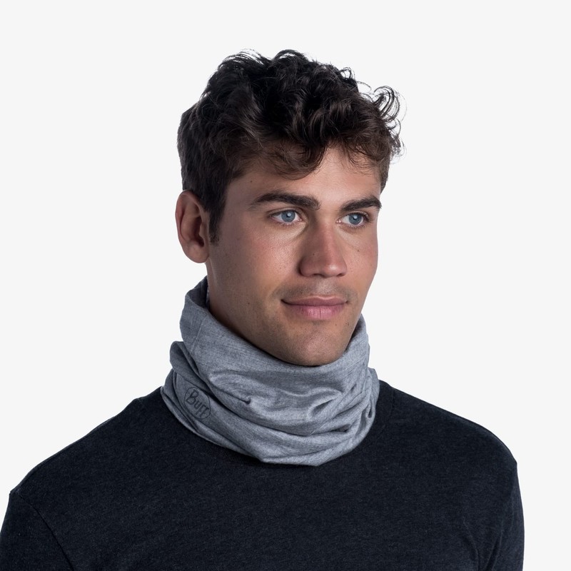 Buff Multi-Functional Wool Scarf - Solid light grey