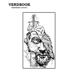 VERDBOOK Waterproof Temporary Tattoos: 2-Sheet Tattoo Kit with Realistic Body Stickers, Semi-Permanent Tattoos for Adults Lasting 7-15 Days – Safe for Men & Women, Equilibrium Sentinel