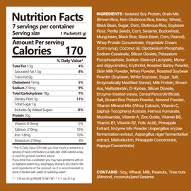 Flimeal Brown 17Grains Protein Shake, 20g Protein, Low Sugar, Keto-Friendly Meal Replacement Shake, 1.59oz, 7packs, With Crunchy Protein balls
