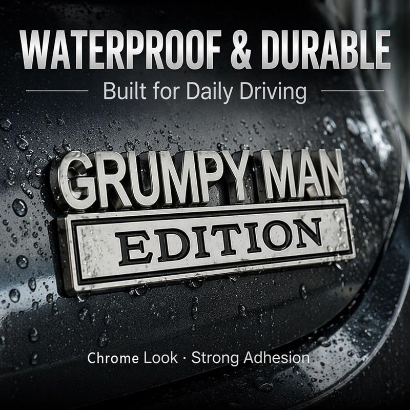 2pcs Grumpy Man Edition Emblem Badge Car Sticker for Universal