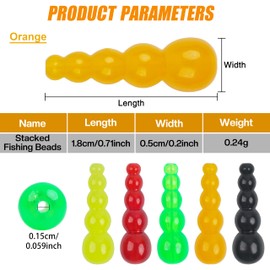 200pcs Stacked Fishing Beads Trout Beads Lures Tackle Walleye Rig Fishing Spinner Fishing Inline Spinner Rig Lure Making Supplies Saltwater Freshwater