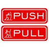Fun Horizontal Push Pull Door Sign (Red) - Small