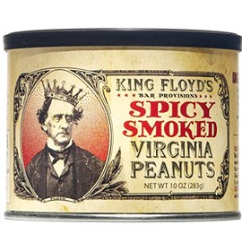 King Floyd's Spicy Smoked Virginia Peanuts: 10 oz, Salted and Spicy Smoke Flavored Peanuts, Resealable Lid, Snack at your own risk, Once you start its difficult not to finish the whole tin.