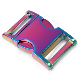 Ganzoo © Zinc-max Metal Click Clasp, 1 Piece, 1 Inch, 25 mm Strap, Paracord 550, Buckle Clasp, Bracelets, Dog Collars, Backpack Strap, Colour: Rainbow
