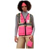Hi-Vis Pink Reflective Vest for Women with Pockets - Stay