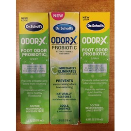 3 Pack: Dr. Scholl's Probiotic Foot Spray 4oz Odor Control Freshener (0916) D2