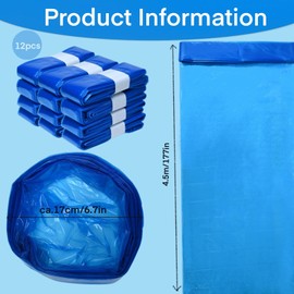 Dazhtu Pack of 12 Nappy Bin Refill Cassettes, Excellent Sealing and Toughness, Refill Cassettes, Nappy Bucket, Compatible with All Nappy Bins and Cat Litter Disposal Buckets, Blue