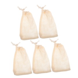 minkissy 5 Pack Natural Sisal Soap Bag with Mesh Foaming Net Sturdy for Bath Shower Fiber Holder Dry Exfoliating Soft for Sensitive Skin
