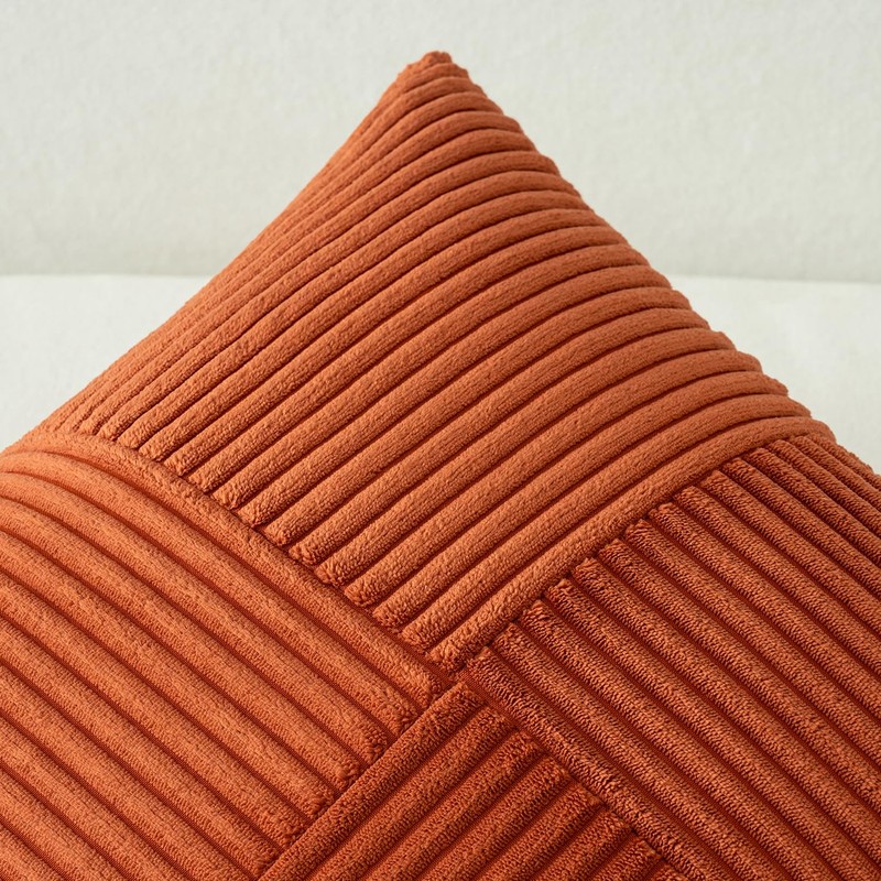 MIULEE Set of 2 Cushion Cover 40x40cm Rust Red Pillow