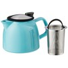 FORLIFE Bell Ceramic Teapot with Basket Infuser 26-Ounce/770ml, Turquoise