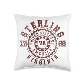 Sterling VA | Virginia | Vintage City Apparels Throw Pillow