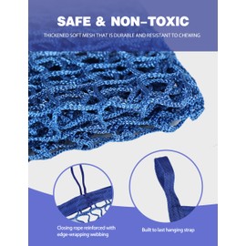 Harrison Howard Square Opening Slow Feed Hay Nets for Horses Large Capacity Horse Feed Bag Reduce Hay Waste Promote Healthy Digestion Blue 35 * 31''