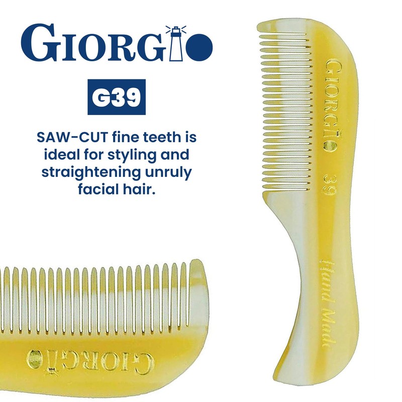 Giorgio GBRD1 Small Travel Men's Mustache and Beard Brush, Natural