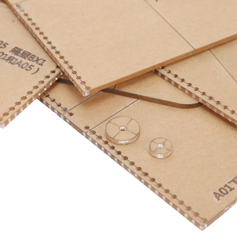 Acrylic Short Wallet Pattern Template Transparent Stencil HandMade Leather Craft