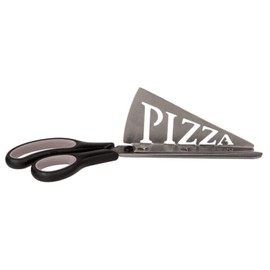Out of the blue Pizza Scissors Kitchen Utensil with Serving Surface – Modern, Blue, Stainless Steel