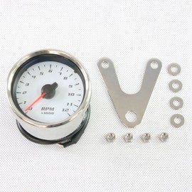 Motorcycle Electric 12000RPM LED Tachometer 60 Pie White