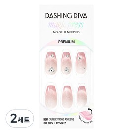 Dashing Diva Magic Press Nail Tips Roselle Coffin, 2 Sets, Pink / 데싱디바 매직프레스 네일팁 로젤 코핀, 2세트, 핑크