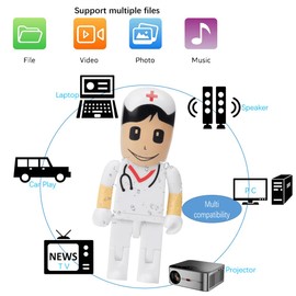 Ecoodisk 128GB USB 3.0 Flash Drive Plastic Doctor High Transfer Speed Pendrive White