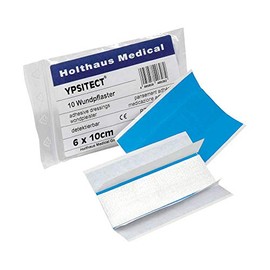 Holthaus Medical YPSITECT Pflaster Pflasterstreifen Wundpflaster blau, wasserfest, detectable, 10x 6x10cm