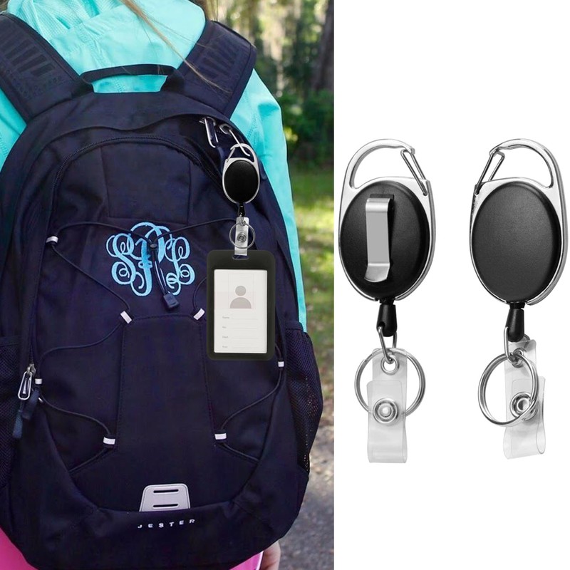 Diateklity 20 Pack Retractable Badge Holder with Carabiner Reel Clip,